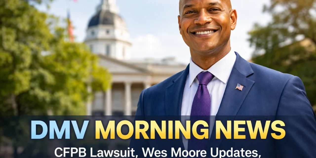 DMV Morning News: CFPB Lawsuit, Wes Moore Updates, and Local Headlines